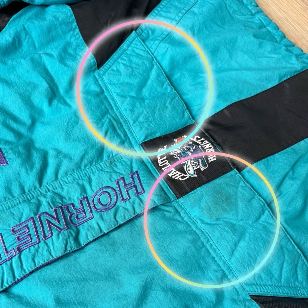 Charlotte Hornets NBA Vtg 1997 Starter Puffer Pullover Jacket Youth Size (M) - Picture 8 of 8